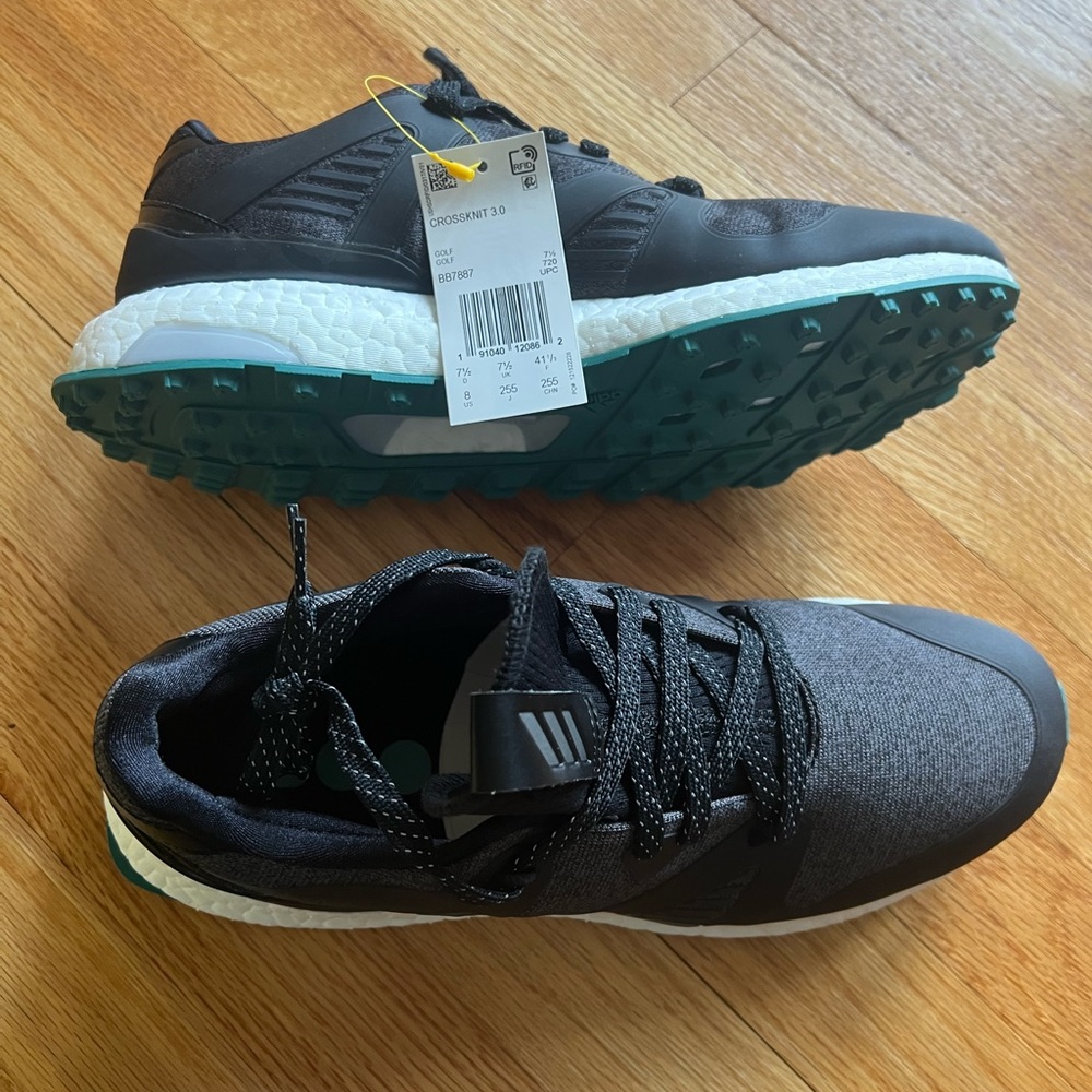 New Adidas Crossknit 3.0 Golf Shoes CasualMen's Size 8 Black/Grey Five BB7887